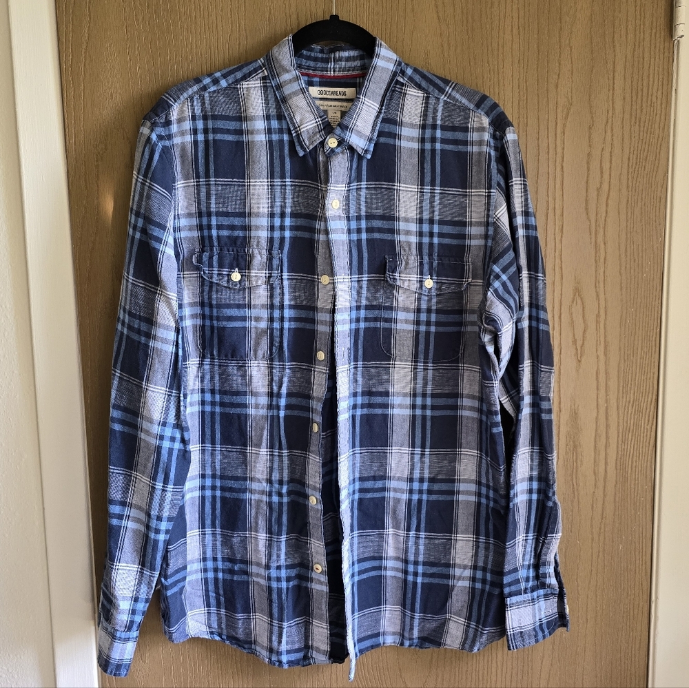 Goodthreads blue plaid button-down shirt